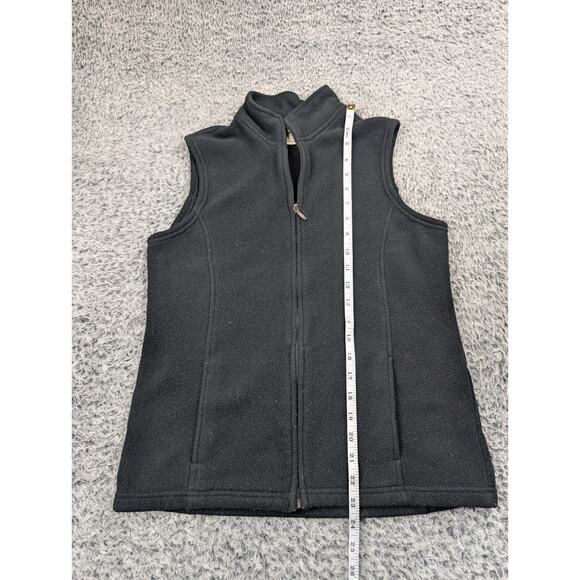 LL Bean Vest Womens Small Black Polyester Fleece Full Zip Gorpcore Hiking Walk - Picture 5 of 7